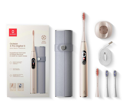 Szczoteczka soniczna Oclean X Pro Digital złoty + Etui + 2 dodatkowe końcówki